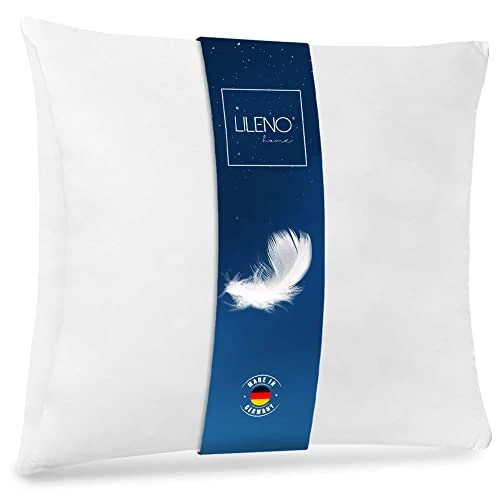 Limited-time offer: LILENO HOME Feather Pillow 40 x 40 cm [Set of 1] – Cushion 40 x 40 cm, Made of Feathers as Pillow, Sleeping Pillow and Bed Pillow Perfect for Allergy Sufferers and Children – Spring Core Pillow, Each from 7.24 £ to 7.24 £ (save 0.00%)