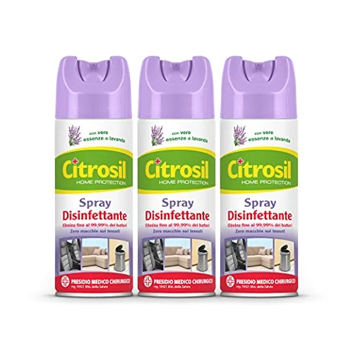 Offerta a tempo: Citrosil Home Protection - Spray Disinfettante Superfici Multiuso, Elimina Fino al 99,9% dei Batteri, con Vere Essenze di Lavanda, 300 ml x 3 Confezioni - 20% da 14.97 € a 12.03 €