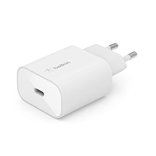 Belkin BoostCharge 25-W-Ladegerät mit PPS, USB-C Power Delivery, USB C Ladegerät, Schnellladegerät für das iPhone Air, iPhone 17, Samsung Galaxy, Galaxy Note, Pixel, iPad Pro, iPad Mini - Weiß
