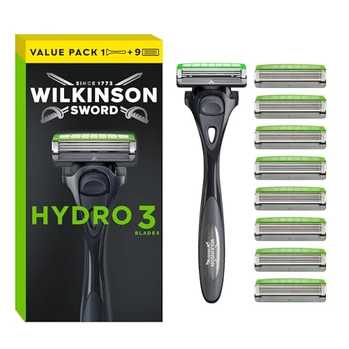 Oferta ograniczona: Wilkinson Sword WILKINSON SWORD Hydro 3 ochrona skóry dla mężczyzn | żel nawilżający | uchwyt do golenia + 9 wymiennych ostrzy z 74.95 EUR na 74.95 EUR (znizka 0%)