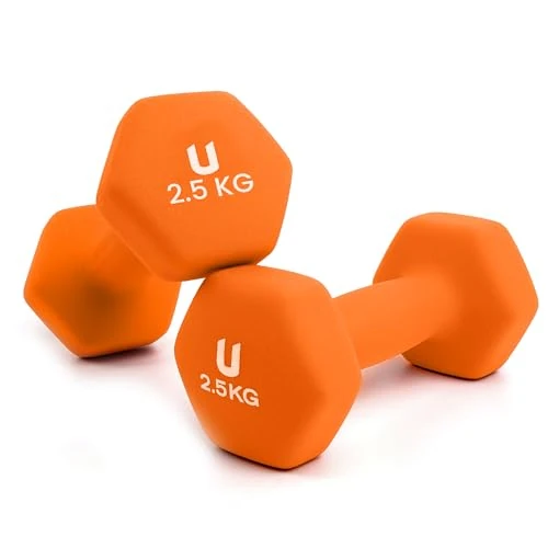 Offerta a tempo: unycos - Coppia di Manubri Esagonali in Neoprene, 2,5 kg, Arancione - 0.00% da 18.70 € a 18.70 €
