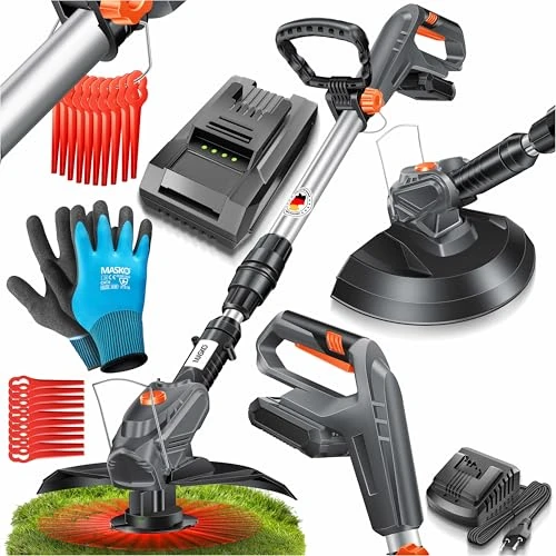 Zeitlich begrenztes Angebot: MASKO® Akku-Rasentrimmer mit 20 V Li-Ion Akku, 2,0 Ah Akku und Ladegerät, Motorsense 260mm Schnittbreite, 180° Trimmwinkel, Teleskop-Stiel & Zusatzhandgriff, inkl. 20 Nylonklinge & Handschuhe von 46.80 € auf 46.80 € (0.00% Rab