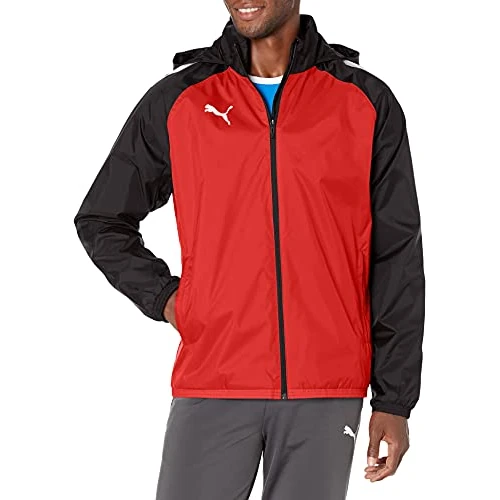 PUMA Chaqueta TeamLIGA para hombre para todo tipo de clima, Rojo/Negro, M