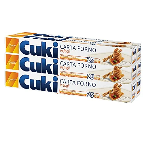 Cuki 0 Cuki Oven Paper in Sheets 33 x 38 cm - 25 Sheets - 6 Packs of 25 Sheets - 930 g
