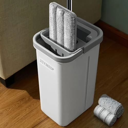 Offre limitée : JOYMOOP – Serpillère plate et seau avec essoreur, avec 3 lingettes en microfibre lavables, utilisation humide et sèche, système de nettoyage du sol de 39.99 € à 39.99 € (0.00% de remise)