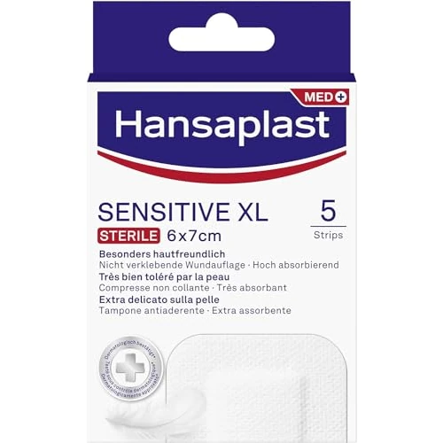 Hansaplast Sensitive XL Plaster, 5 Pieces, Sterile 6 x 7 cm