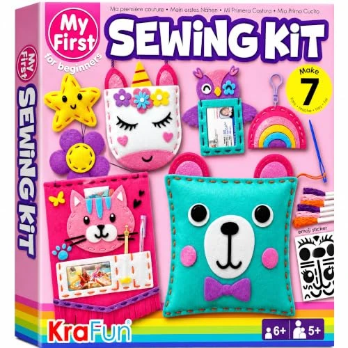 Offerta a tempo: KRAFUN Kit Cucito Feltro Bambini 5+ Anni, 7 Progetti - 0.00% da 18.99 € a 18.99 €
