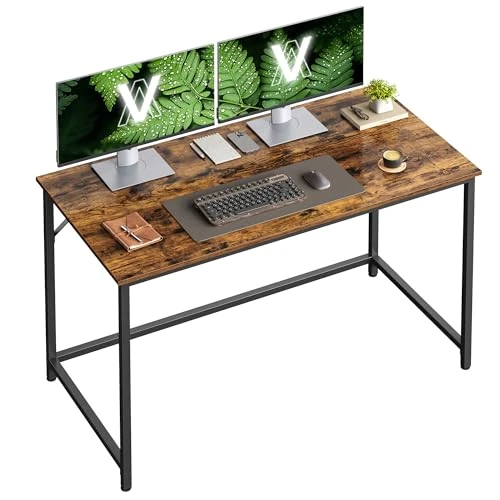 Tijdelijke aanbieding: VASAGLE Computerbureau, tafel, 60 x 120 x 76 cm, voor kantoor, slaapkamer, woonkamer, metalen frame, rustiek bruin en inktzwart LWD039B01 van 71.99 € naar 55.99 € (22% korting)