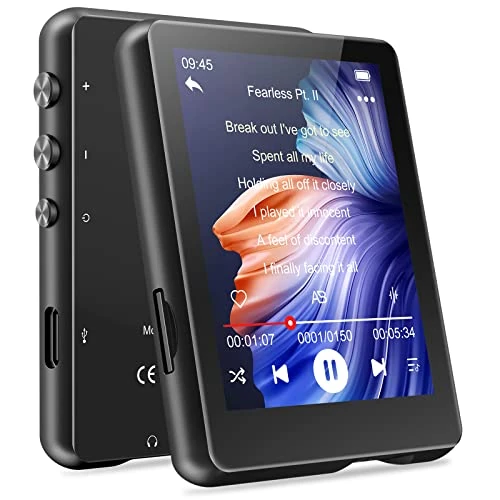 Tijdelijke aanbieding: MP3-spelers Bluetooth 5.0 32GB 2.4"draagbare muziekspeler voor hardlopen, Hi Res Audio Video FM Radio Line-in opname Ebook, ondersteuning tot 128GB TF Card van 42.99 € naar 42.99 € (0.00% korting)