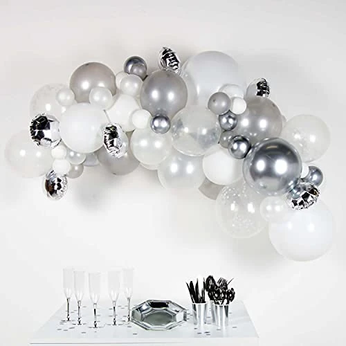 Offerta a tempo: amscan 9909313 - Kit Fai da Te in Lattice per Arco a Palloncino, 66 Pezzi, Colore: Argento e Bianco - 0.00% da 27.75 € a 27.75 €