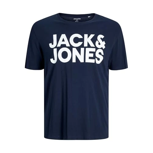Offerta a tempo: Jack & Jones JJECORP - Maglietta a Maniche Corte con Logo da Uomo, Taglie Forti, Navy Blazer 2., XXXXXXL - 28% da 17.99 € a 12.99 €