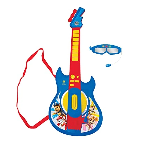 Offre limitee: Lexibook, La Pat'Patrouille, Guitare électronique lumineuse avec micro, lunettes avec microphone, mélodies, 2 modes de jeu, prise pour MP3, bleu/rouge, K260PA de 34.99 EUR a 28.34 EUR (economie 19%)