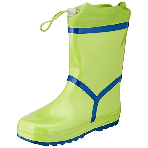 Playshoes Unisex Children's Natural Rubber Lined Wellington Boots, Green, 2.5 UK Child