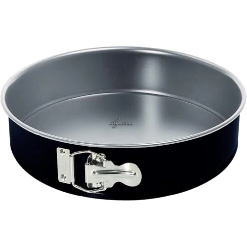 Lagostina Gustosa Tortiera Apribile con Cerniera in Acciaio Antiaderente per Forno, Nero, Diametro 24 cm