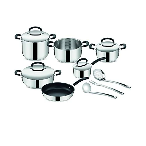 Limited offer: Lagostina Practical Induction Cookware Set, Grey, 13 Pieces, Steel 18/10 from 144.98 USD to 139.63 USD (save 4%)