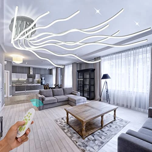 Offerta a tempo: Guang Shuo Plafoniera LED Soffitto, 140cm Lampadario Moderna 120W, Design 10 Flamging Dimmerabile Telecomando - 0.00% da 198.89 € a 198.89 €