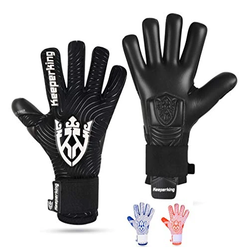 Oferta limitowana: Keeperking Rękawice bramkarskie dla dorosłych, rękawice piłkarskie, męskie, szew wewnętrzny, Profi Grip, 4 mm, stałe dopasowanie, uniseks Jonior (6, czarno-czarne) z 135.93 zł na 135.93 zł (oszczędź 0.00%)