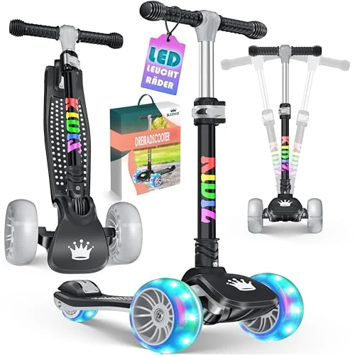 Offerta a tempo: KIDIZ® Scooter per bambini X-Pro2 Triciclo con ruote luminose a LED in PU a pedali pieghevole da città regolabile in altezza Scooter per bambini ragazze 3-12 anni - 0.00% da 50.80 € a 50.80 €
