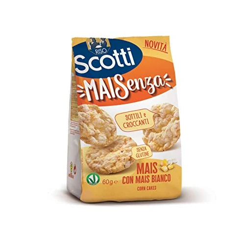 Offerta a tempo: Riso Scotti Snack - Maisenza Mais con Mais Bianco - Snack Sottili e Croccanti Senza Glutine — 16% da 1,19 € a 1,00 €