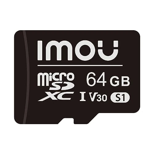Imou Tarjeta de Memoria Micro 64 GB SDXC Imou Fast Full HD de hasta 95/25 MB/s Adaptador SD Clase 30 UHS-I para teléfono Inteligente, Tableta, cámara de acción, dron y computadora portátil (64 GB)
