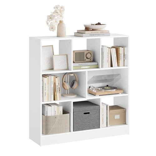 Offerta a tempo: WOLTU Libreria Scaffale Espositore Bianca con 3 Ripiani Mobiletto in Legno 8 Cubi Aperti Armadio da Esposizione per Soggiorno Ufficio e Cameretta 98X30X100cm SK021cm - 44% da 75.99 € a 42.49 €