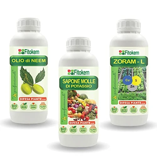 AILEDAFitokem Olio di Neem 1lt + Sapone Molle di potassio 1lt + Zoram-L 1lt - SNZ
