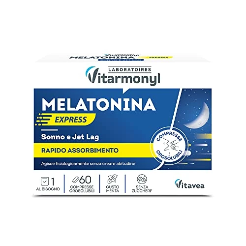 Offerta a tempo: Melatonina Express - Integratore Alimentare per il Sonno - 60 Compresse Orosolubili — 39% da 5,93 € a 3,59 €