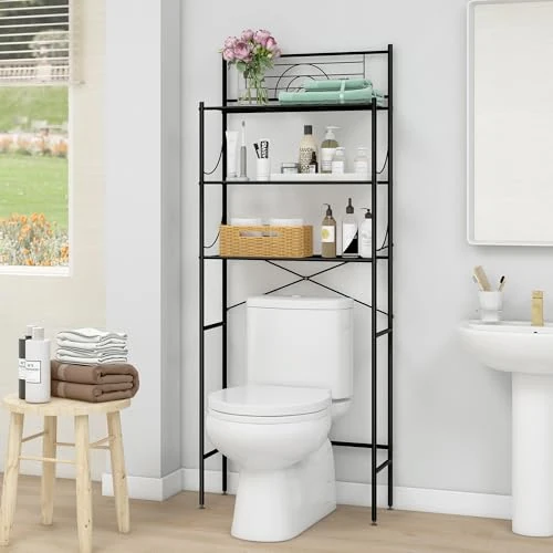 Offerta a tempo: MALLBOO Ripiano superiore per lavatrice con 3 Ripiani, Scaffale da Bagno Salvaspazio, Assemblaggio Facile(Nero) - 34% da 54.99 € a 36.52 €