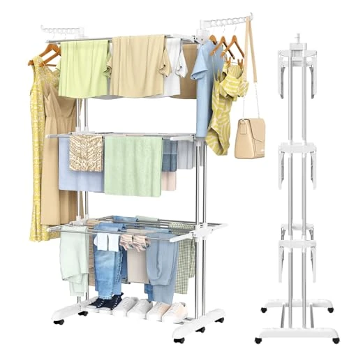 Limited-time offer: Innotic 1500W Electric Heated Clothes Airer Foldable with Cover & Timer (White Grey, Small) from 50.15 £ to 50.15 £ (save 0.0%)