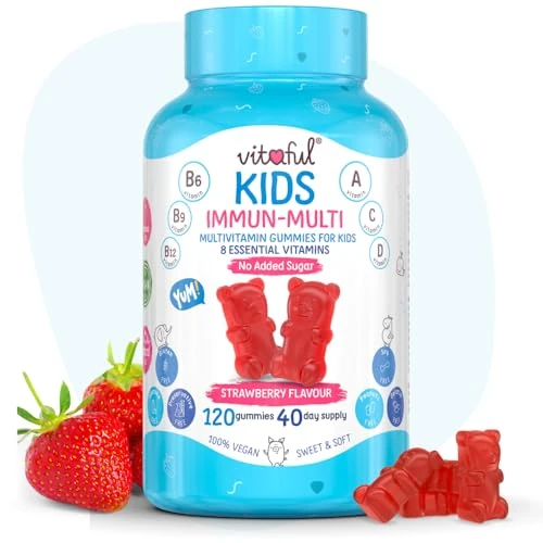 Offerta a tempo: VITAFUL Kids - Vitamine per Bambini - Gommose Multivitaminiche per Difese Immunitarie - Con Vitamine A, B, C, D, E e Prebiotico Naturale - 100% Vegano - Senza Zuccheri, Soia e Glutine - 120 Gommose - 36% da 24.99 € a 15.99 €