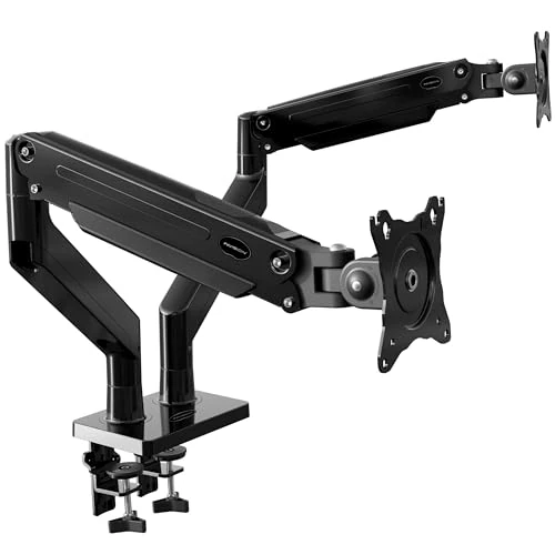 Limited-time offer: Invision Dual PC Monitor Arm Bracket Ergonomic Height Adjustable (Gas Assisted) Full Motion Long Arm Desktop Clamp Mount for 24”-35” Screens Tilt & Swivel VESA 75mm & 100mm Weight 2kg to 15kg (MX900) from 74.99 £ to 74.99 £ (save 0.00%