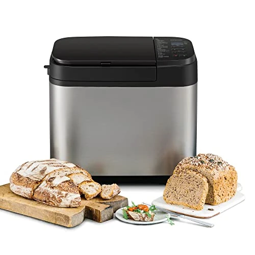 Panasonic SD-YR2550SXE | Bread Machine, 31 Programmes, Yeast & Dried Fruit Dispenser, Jam & Compote Mode, Temperature Sensor, 550W, 1 kg, Black and Grey – French Version