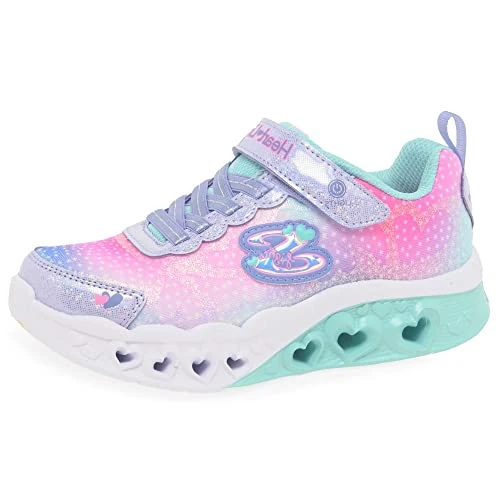 Skechers Glow-Brites Sneaker dziecięce, Lawendowa siatka syntetyczna, 9 UK