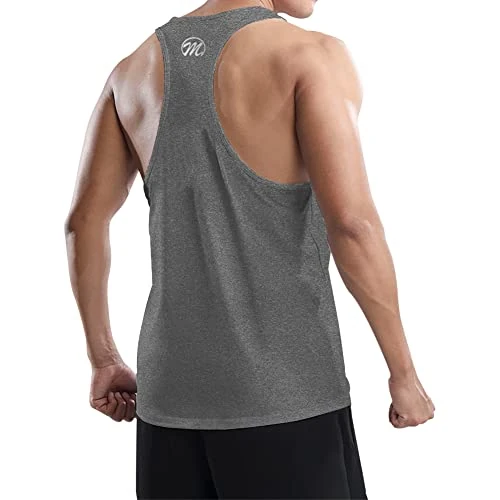 Limited-time offer: MEETWEE Men's Vest Tank Top, Y-Back Sleeveless Sports T Shirt Athletic Undershirt Muscle Gym Vests Tops for Running Workout Training Grey from 11.98 £ to 11.98 £ (save 0.00%)