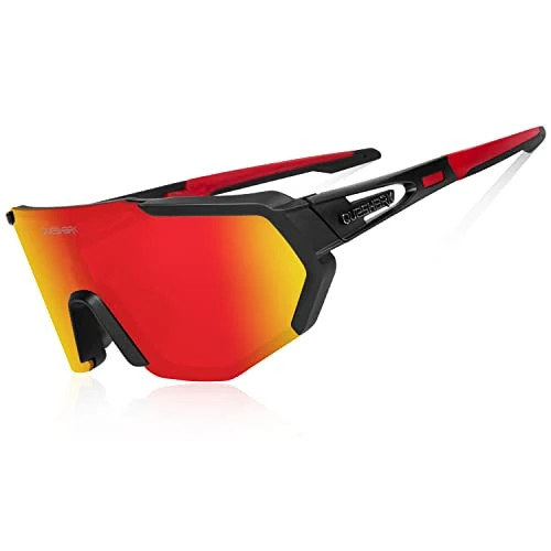 Offerta a tempo: Queshark Polarizzati Anti-UV Occhiali da Ciclismo Bici MTB Intercambiabili per Sport Uomo Donna Guida Pesca Golf Baseball Corsa - 39% da 32.99 € a 19.99 €