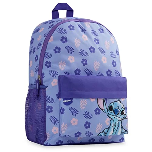 Disney Stitch Zaino Bambini Stitch Zainetto Scuola Elementar Zaino Scuola, Zaini Per Scuola Sport Viaggi (Viola)