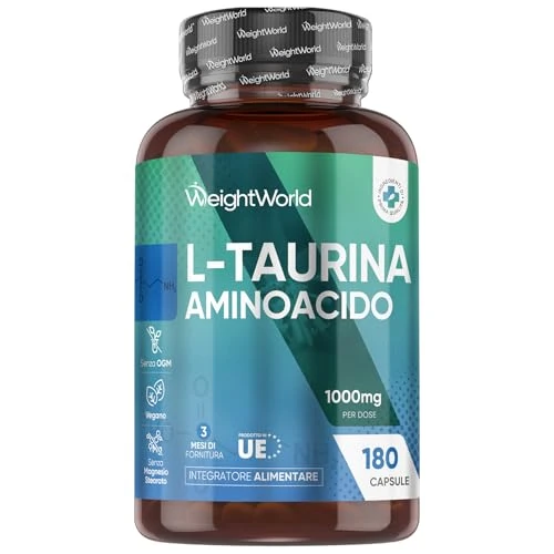 Oferta limitada: L-Taurina Cápsulas 1000mg - 180 unidades para 3 Meses - Suplemento Deportivo para Pre Entreno y Post Gym - Aminoácidos para Hombres y Mujeres, Sin OGM, Vegano y Sin Gluten de 17.49 EUR a 17.49 EUR (ahorro 13%)