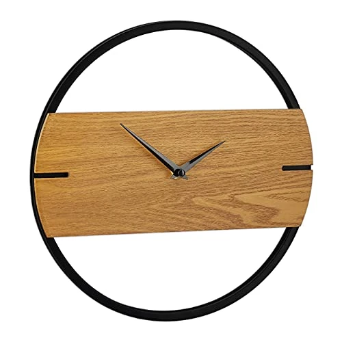 Oferta limitada: Relaxdays Reloj de Pared, Efecto Madera, Moderno, Análogo, Reloj Redondo, Cocina, Salón, Pasillo, Ø 30cm, Marrón y Negro de 28.99 EUR a 28.99 EUR (ahorro 0%)