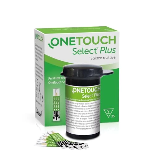 Offerta a tempo: OneTouch Select® Plus Strisce reattive per 25 test glicemici per l’automonitoraggio della glicemia I 1 confezione contenente 25 strisce reattive - 26% da 14.00 € a 10.39 €