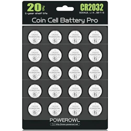 Offerta a tempo: CR2032, Confezione Da 20, POWEROWL - 2032 Batteria Bottone al litio 3V per Telecomando per veicolo, Radio, Calcolatrici, Giocattoli, Sensore Magnetico, Bilance,Elementi Indossabili (DL2032/CR2032) - 10% da 9.99 € a 8.98 €