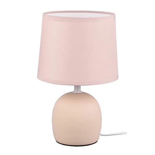 Reality Leuchten Malu R50802644 Table Lamp with Beige Ceramic Base and Beige Fabric Shade 1x E14