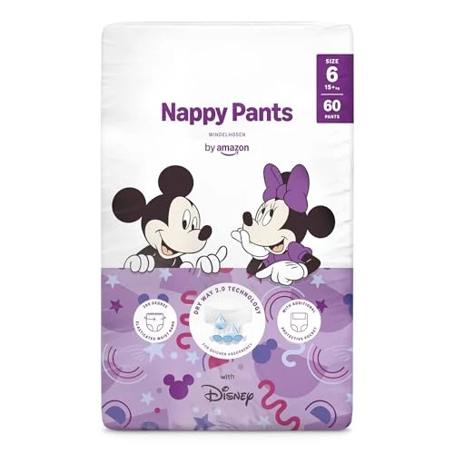 Offerta a tempo: by Amazon, Pannolini Mutandina Disney, Taglia 6 (Oltre i 15kg), 60 Pezzi, Bianchi (in Precedenza un Marchio Mama Bear, Stesso Prodotto) - 11% da 20.16 € a 17.96 €