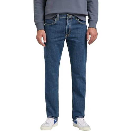 Offerta a tempo: Lee Uomo Brooklyn Straight Jeans, Blu (Mid Stonewash), 36W / 32L - 42% da 85.00 € a 48.94 €