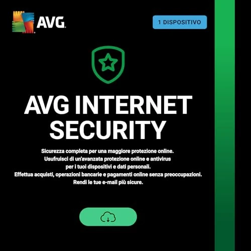 Offerta a tempo: AVG Internet Security 2026 | Antivirus 1 Dispositivo | 1 Anno | Codice d'attivazione via email - 45% da 19.99 € a 10.99 €
