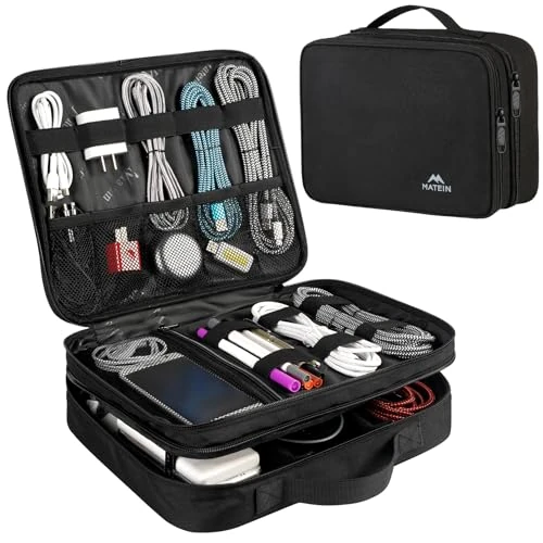 Oferta limitada: MATEIN Organizador Cables Viaje, Bolsa Organizadora Impermeable 2 Capas de 28.99 € a 23.74 € (ahorro 18%)