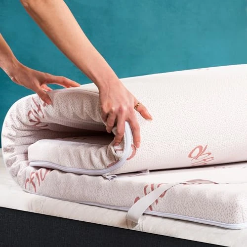 Offerta a tempo: Topper Singolo 90x190 in Foam per Materasso Correttore Alto 6 cm con Rivestimento Sfoderabile e Lavabile Futon Top per Letto e Divano Letto per Massimo Comfort e Sonno Migliore - 18% da 60.99 € a 49.99 €