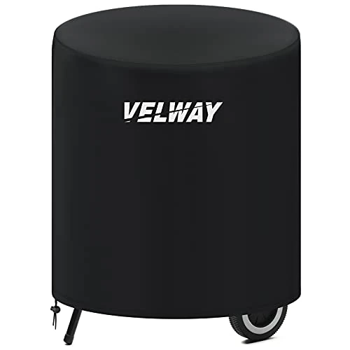 Velway Copertura per Barbecue Rotondo Telo Copri BBQ 210D, Resistente all'Acqua, ai Polveri, ai Raggi UV e allo Sbiadimento, per BBQ da Giardino, Patio, Protezione per Mobili, 71 x 68cm