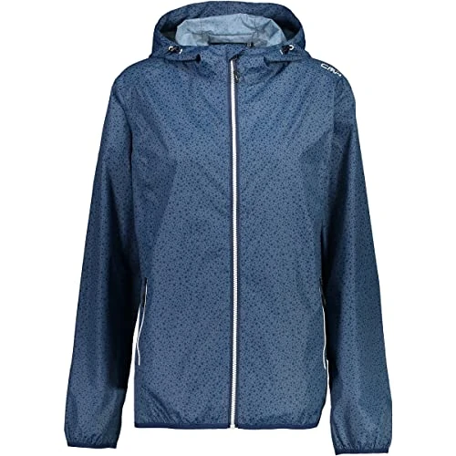 Offerta a tempo: CMP - Giacca Donna Con Cappuccio Antipioggia, Blue — 35% da 39,95 € a 25,99 €