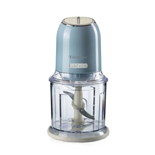 Ariete 438 Vintage Chopper, 2 Speed Settings, 4 Stainless Steel Blades, 600 ml, 400 W, Light Blue