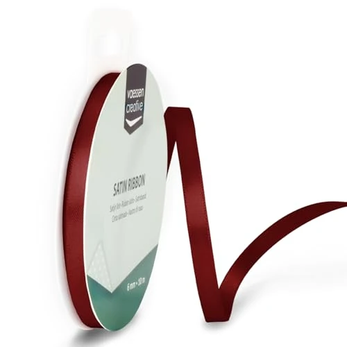 Offerta a tempo: Vaessen Creative Ribbon Lyon Wired Nastro di Raso, Rosso (Scuro), 6 mm x 10 m - 65% da 5.73 € a 1.99 €